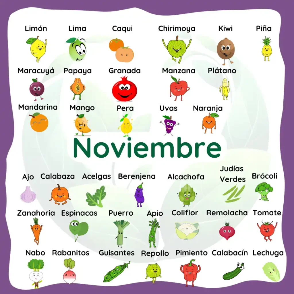 frutas y verduras de temporada noviembre