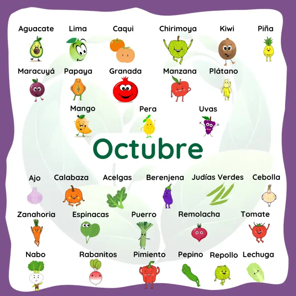 frutas y verduras de temporada octubre