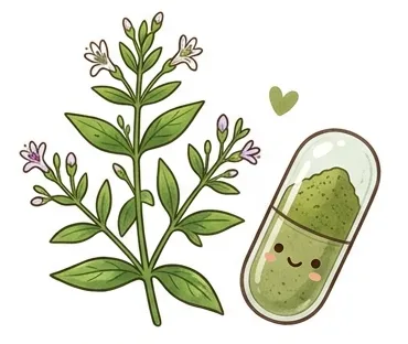 ilustración andrographics paniculata y cápsula natural